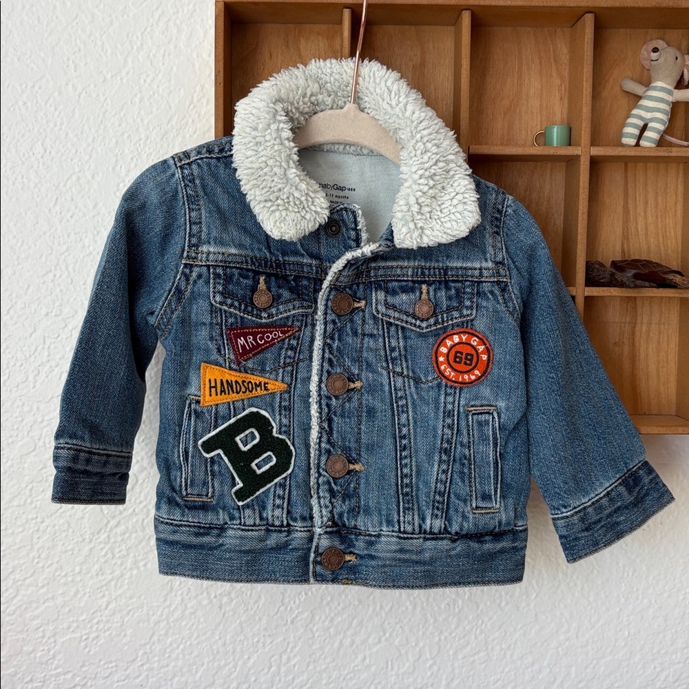 Baby GAP Kids Blue Denim Jacket with Fun Patches